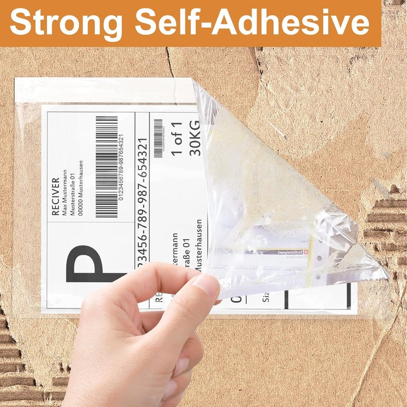 BESTEASY 6" x 9" Packing List Pouches, Strong Adhesive Plastic List Label Envelope, Clear Top Loading Packing List 200 Packs - Image 4